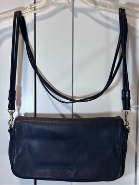 Vintage Leather Lisa Loren Conway Classics Black Crossbody Shoulder Bag VTG